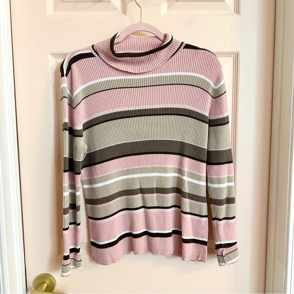 Pink striped Liz & co sweater